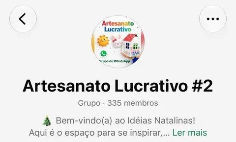Grupo de WhatsApp Artesanato Lucrativo, com dicas e ideias natalinas